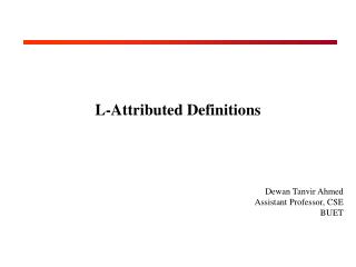 L-Attributed Definitions