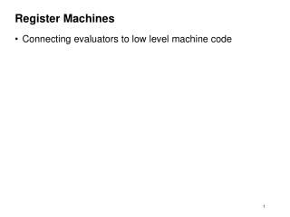 Register Machines