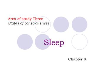 Area of study Three States of consciousness