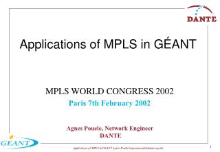 Applications of MPLS in GÉANT