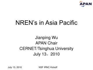 NREN’s in Asia Pacific