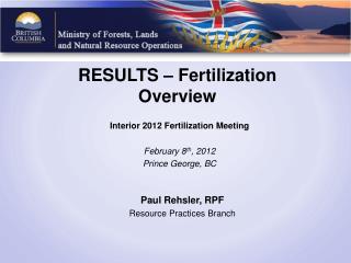 RESULTS – Fertilization Overview
