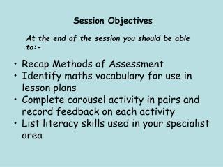 Session Objectives