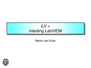 iLV = inleiding LabVIEW
