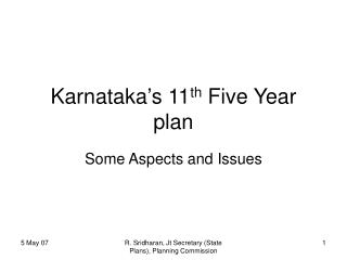 Karnataka’s 11 th Five Year plan