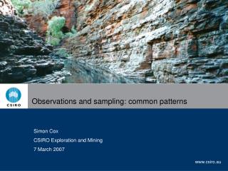 Observations and sampling: common patterns