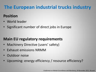 The European industrial trucks industry