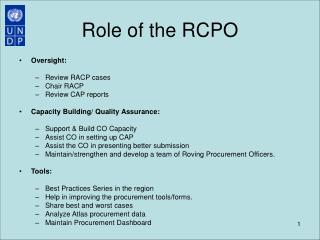 Role of the RCPO