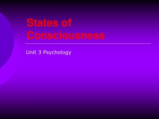 States of Consciousness