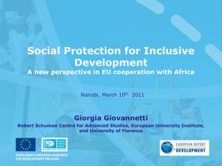 Social Protection for Inclusive Development A new perspective in EU cooperation with Africa