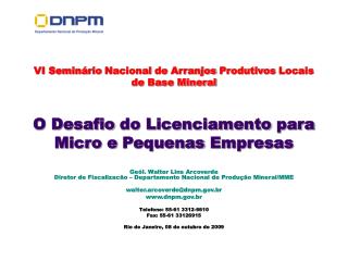 VI Seminário Nacional de Arranjos Produtivos Locais de Base Mineral