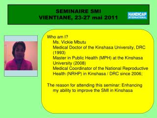 SEMINAIRE SMI VIENTIANE, 23-27 mai 2011