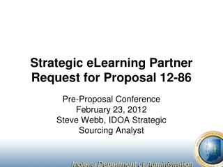 Strategic eLearning Partner Request for Proposal 12-86