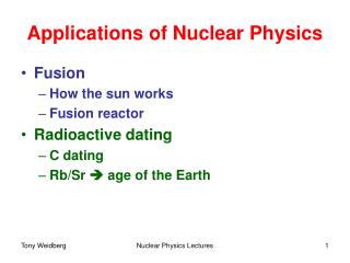 Applications of Nuclear Physics