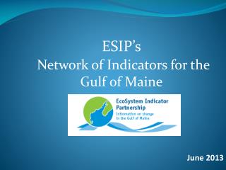 ESIP’s Network of Indicators for the Gulf of Maine