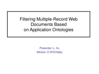 Filtering Multiple-Record Web Documents Based on Application Ontologies