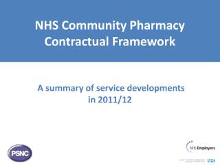 NHS Community Pharmacy Contractual Framework