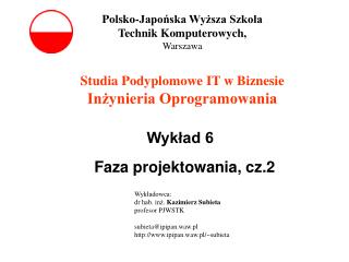 Studia Podyplomowe IT w Biznesie Inżynieria Oprogramowania