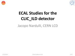 ECAL Studies for the CLIC_ILD detector