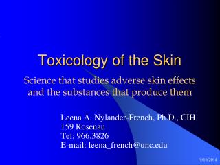 Toxicology of the Skin