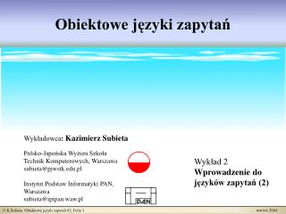 Obiektowe języki zapytań