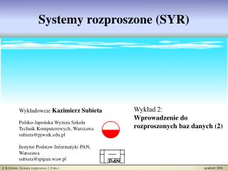 Systemy rozproszone (SYR)