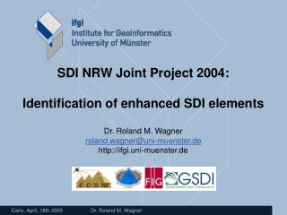 development of the operational core of GDI NRW creation of content in GDI NRW GI services