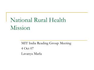 National Rural Health Mission