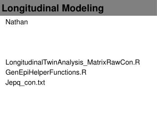 Longitudinal Modeling