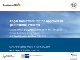 Legal framework for the approval of geothermal systems