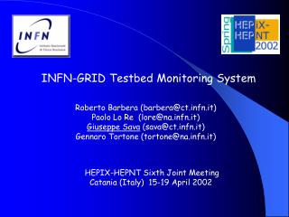 INFN-GRID Testbed Monitoring System