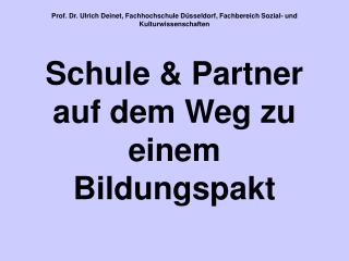 Prof. Dr. Ulrich Deinet, Fachhochschule Düsseldorf, Fachbereich Sozial- und Kulturwissenschaften