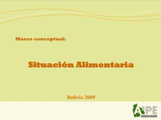 Marco conceptual: Situación Alimentaria