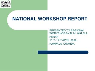 NATIONAL WORKSHOP REPORT