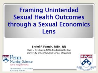 Framing Unintended Sexual Health Outcomes through a Sexual Economics Lens