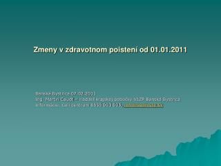 Zmeny v zdravotnom poistení od 01.01.2011