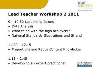 Lead Teacher Workshop 2 2011
