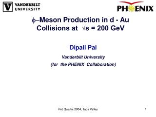 f- Meson Production in d - Au Collisions at √s = 200 GeV