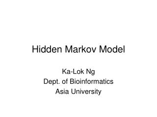 Hidden Markov Model