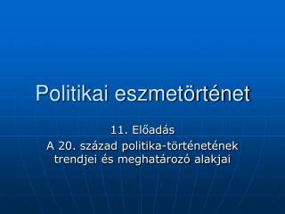 Politikai eszmetörténet