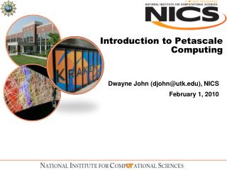 Introduction to Petascale Computing