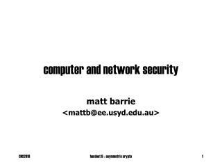 computer and network security