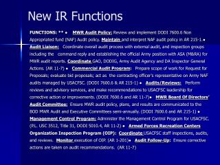 New IR Functions