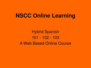 NSCC Online Learning