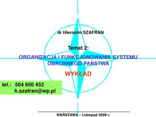 WARSZAWA – Listopad 2009 r.