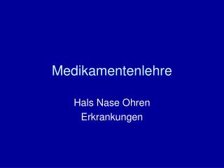 Medikamentenlehre