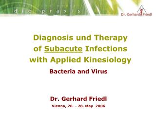 Diagnosis und Therapy of Subacute Infections with Applied Kinesiology