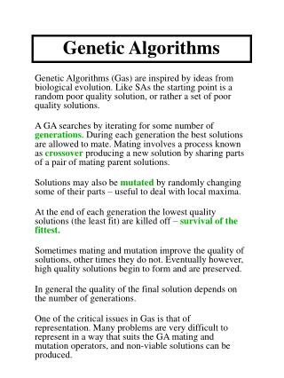 Genetic Algorithms