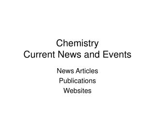 Chemistry Current News and Events