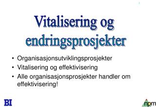 Organisasjonsutviklingsprosjekter Vitalisering og effektivisering